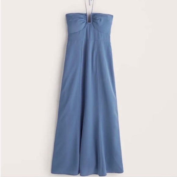 Abercrombie & Fitch Dresses & Skirts - Abercrombie & Fitch Halter Maxi Blue dress Size XL